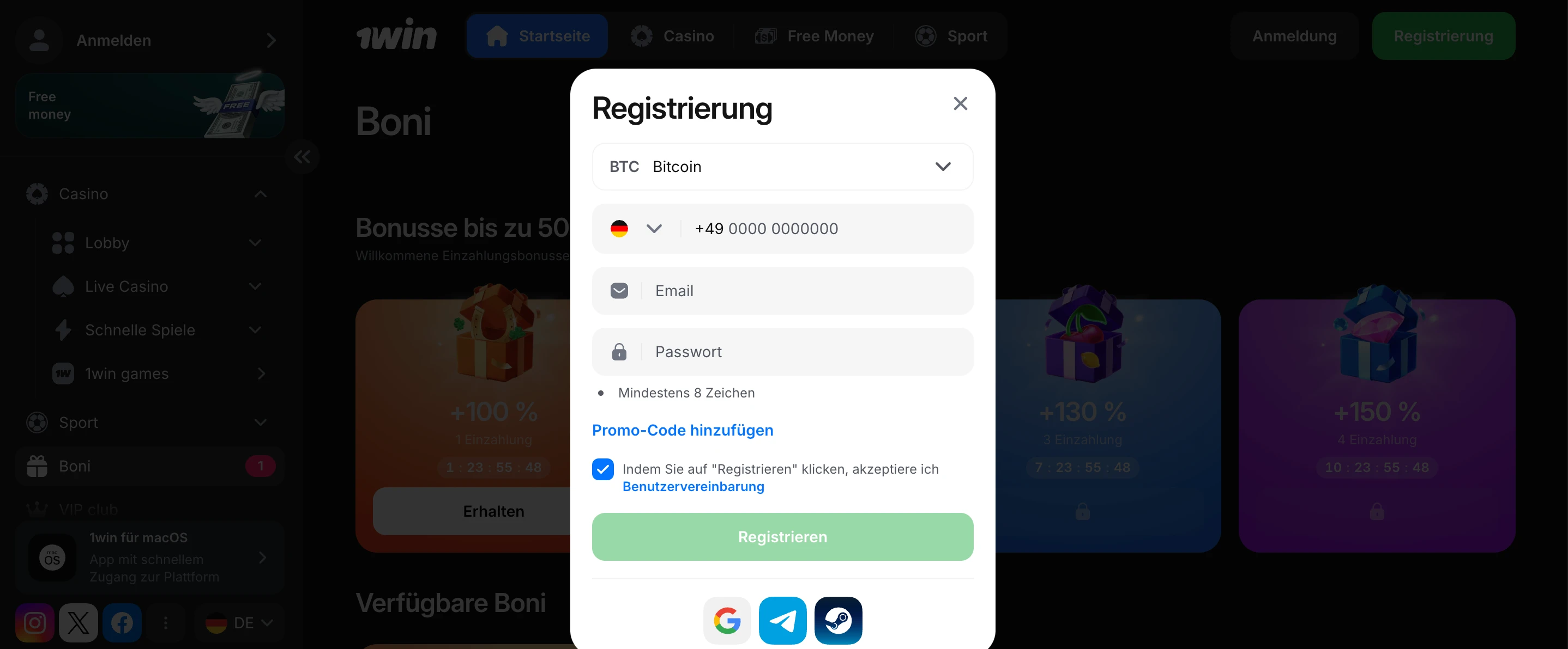 1win-registrierung schweiz